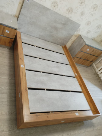 Кровать Эго парящая 1600*2000 Дуб вотан/цемент